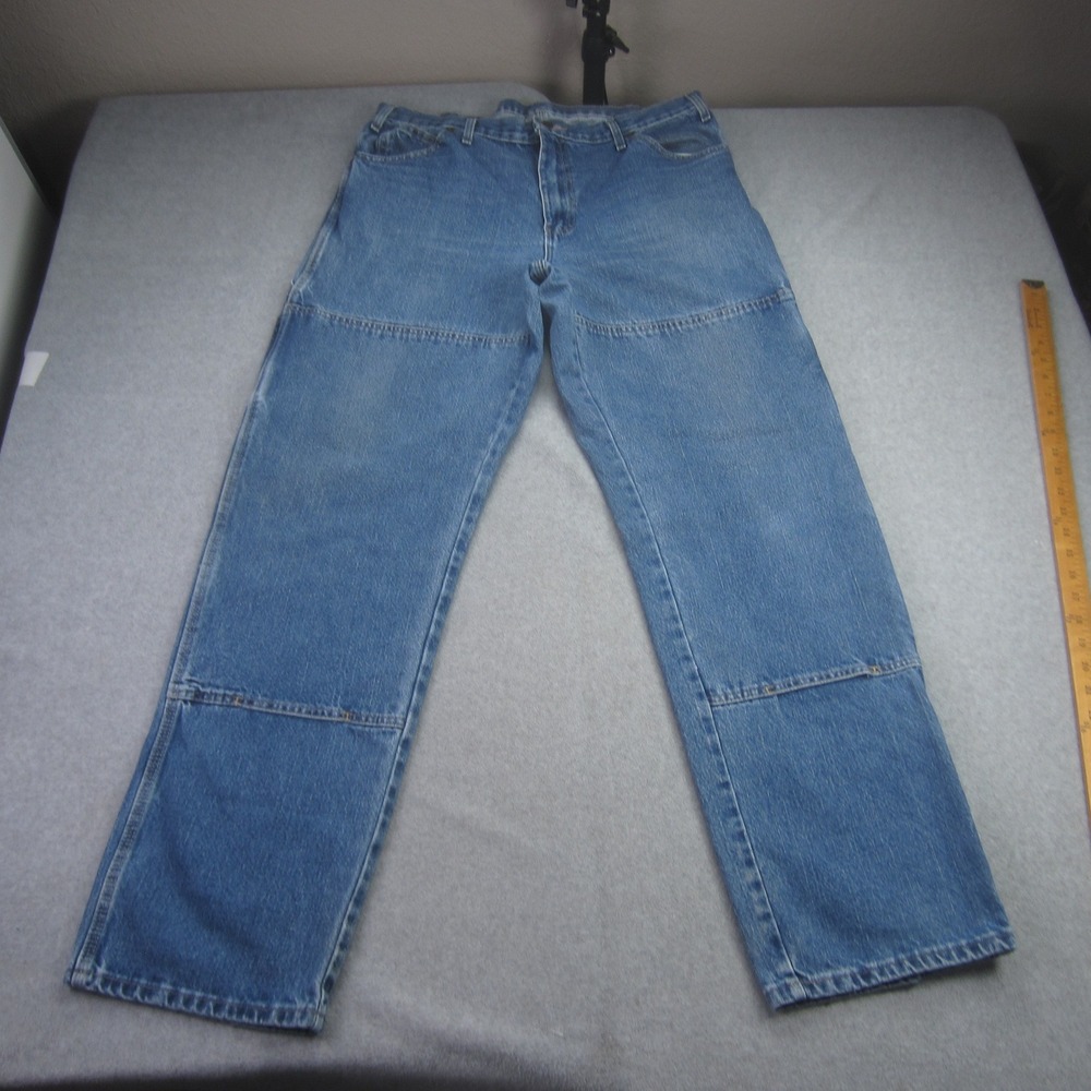 Dickies Jeans Mens 36x34‎ Blue Double Knee Work Straight Leg Workwear Carpenter